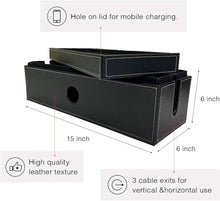 Load image into Gallery viewer, NEET cable box, large cable box with big capacity, velveteen and PE leather, cord organizer box, storage box, cable management box, power strip hider
